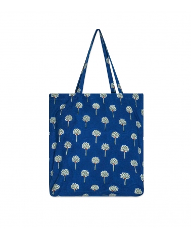 Floral tote bag - navy blue