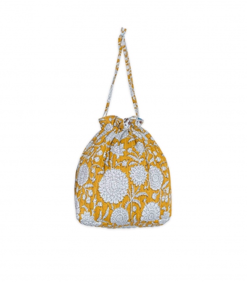 Pochette en coton moutarde - Surya