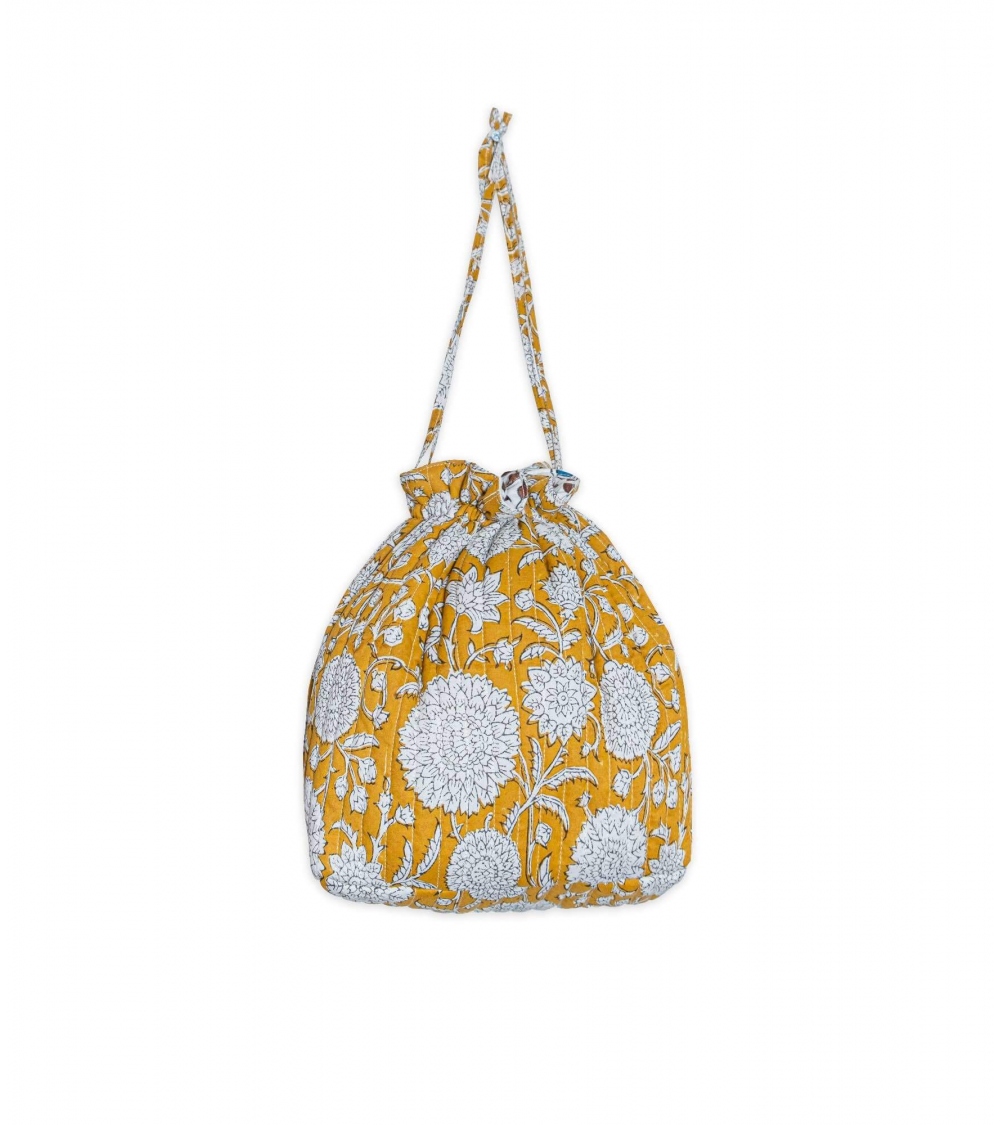 Pochette en coton moutarde - Surya