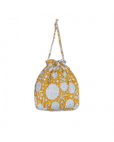 Pochette en coton moutarde - Surya