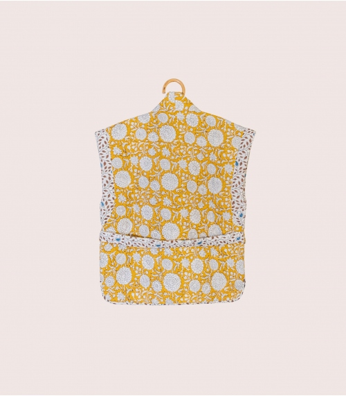 Floral jacket size S/M - mustard yellow