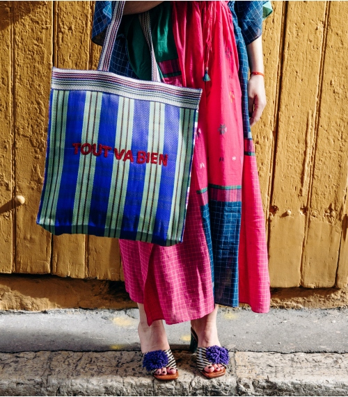 Recycled nylon tote bag