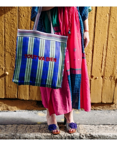 Recycled nylon tote bag