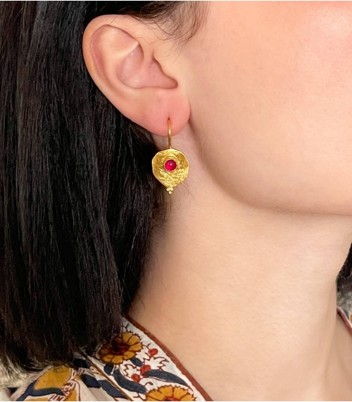 Boucles d'oreilles indiennes quartz