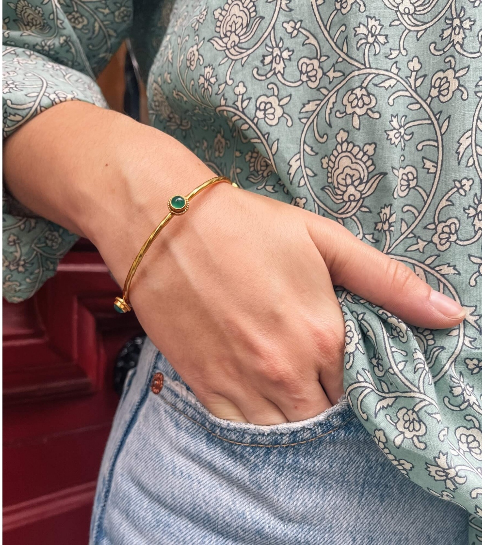 Indian bracelet with green onyx
