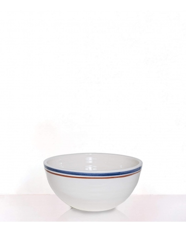 Ceramic salad bowl with stripes