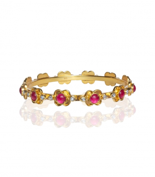 Jonc indien en quartz rouge