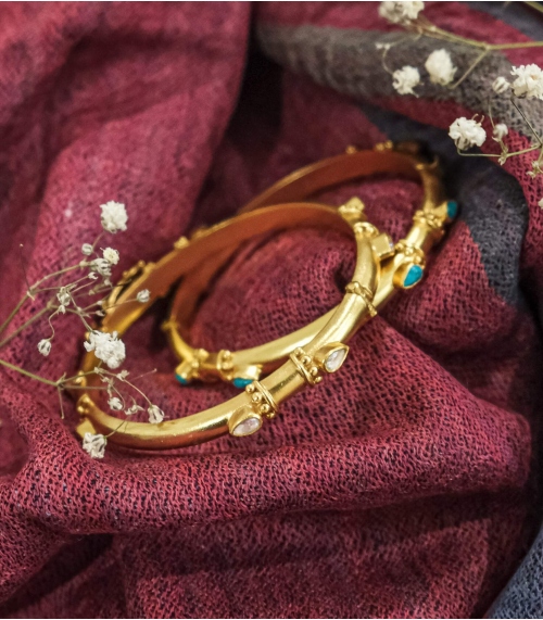 Indian gold plated bracelet with crystal