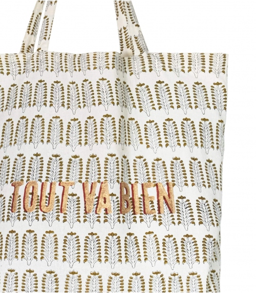 Cotton tote bag 16x18x5 inches - olive