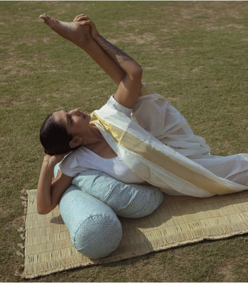 Traversin de yoga - bleu turquoise