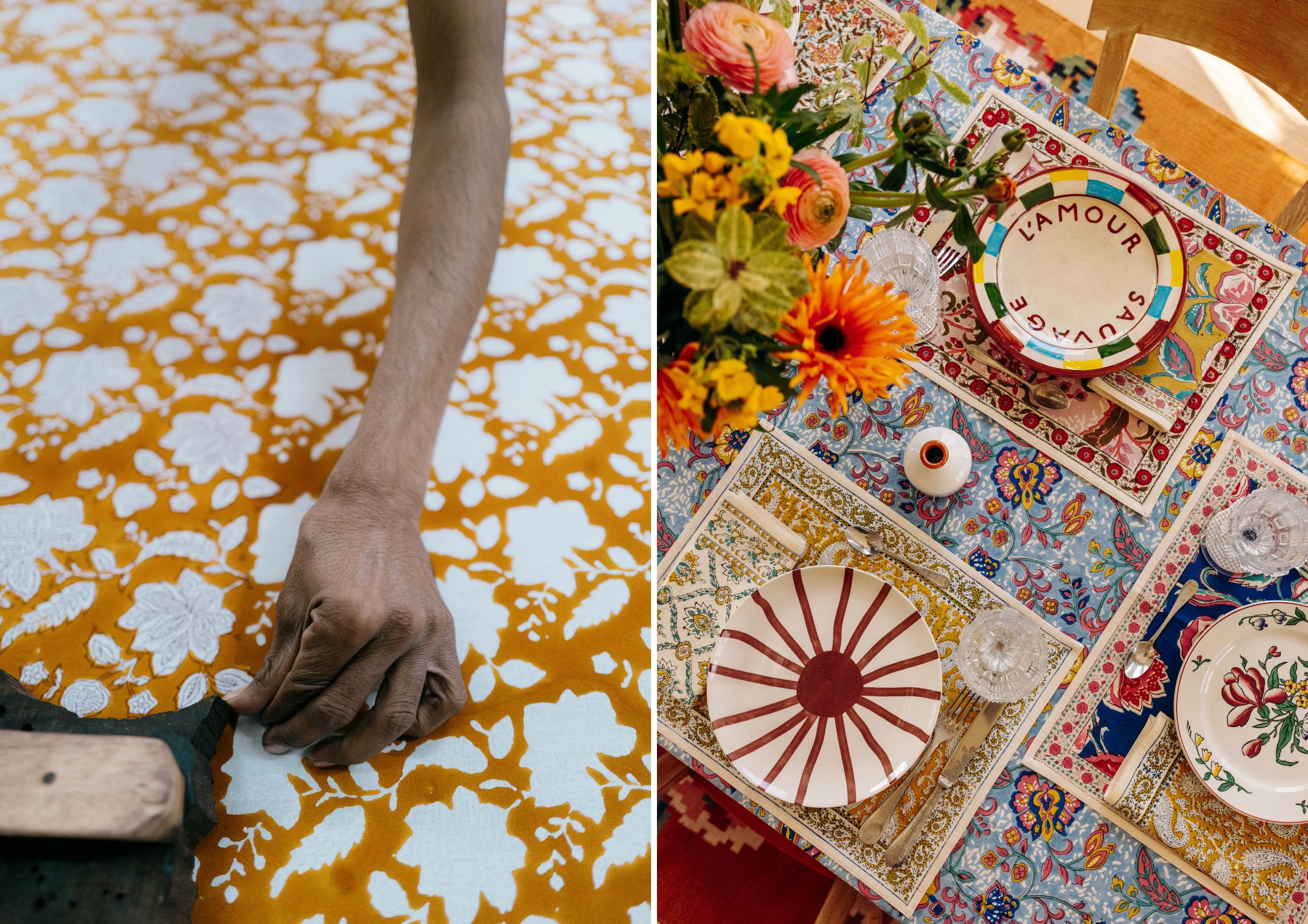 Linge de table Jamini, Blockprint Jamini
