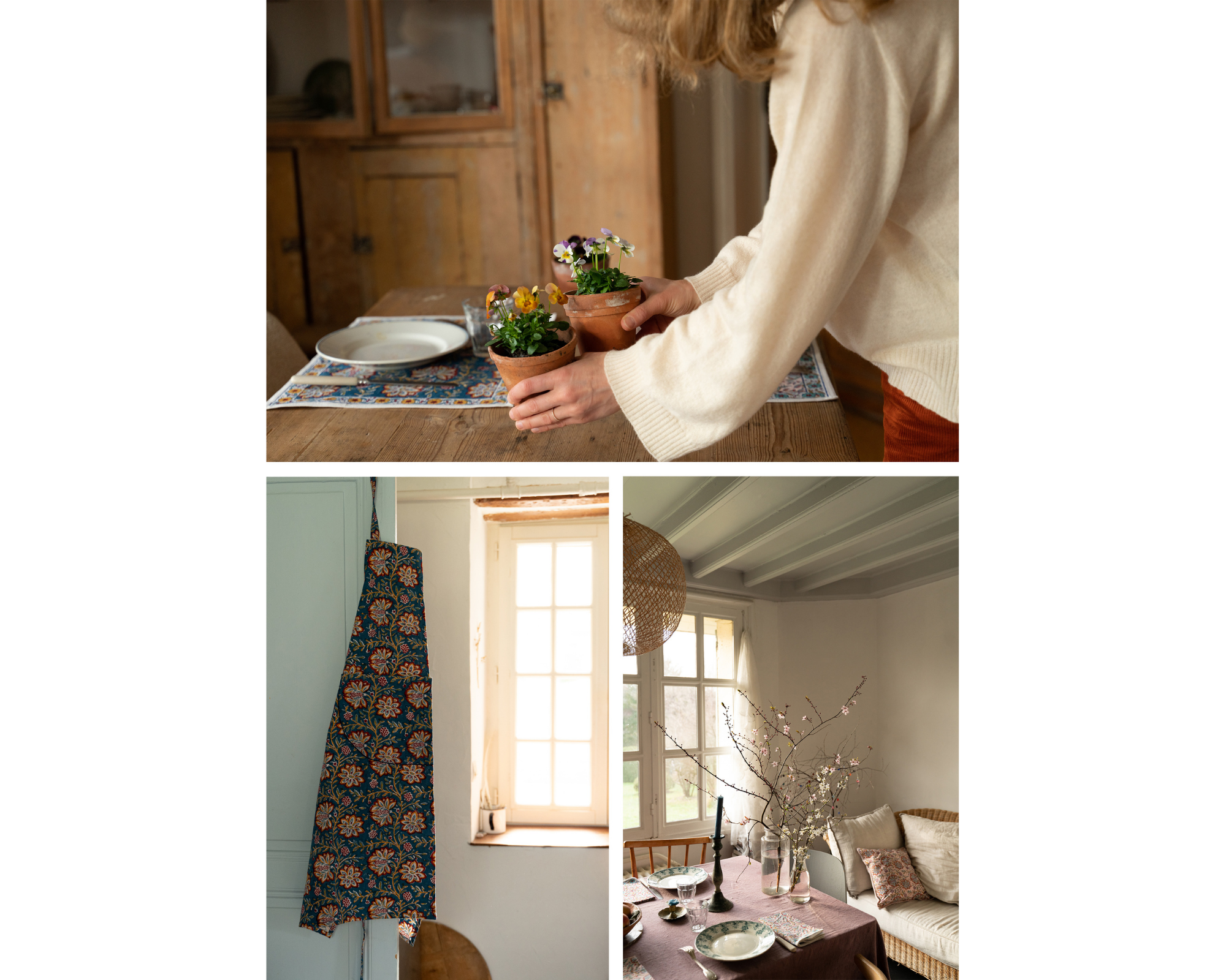 Cécile decorates her table