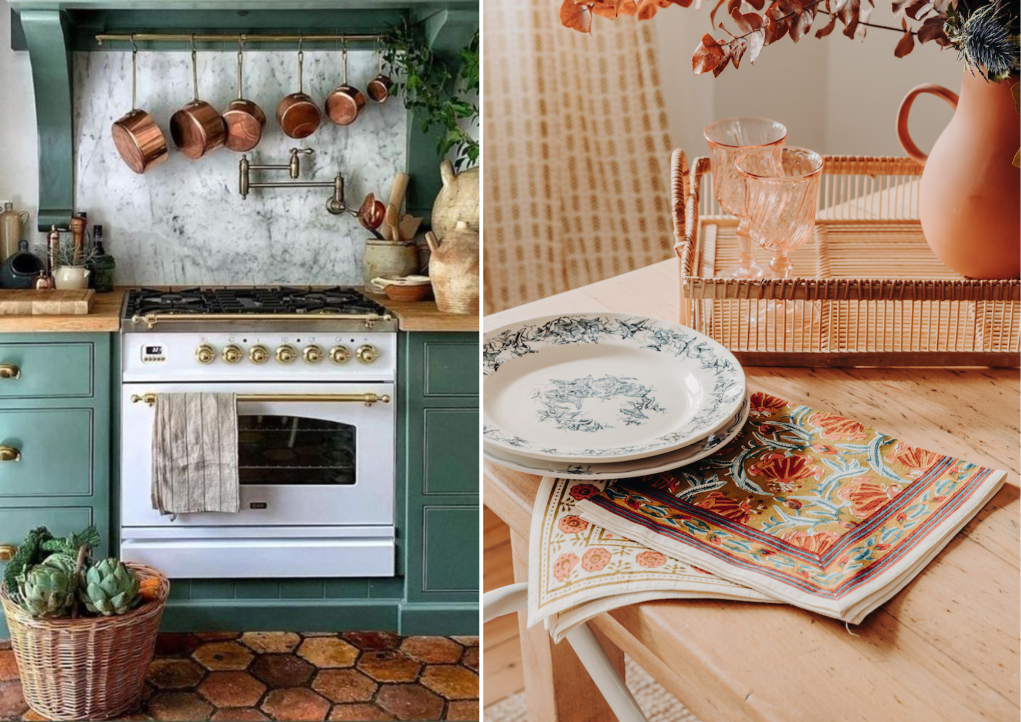 Trend cottagecore decoration in the kitchen, Jamini napkins