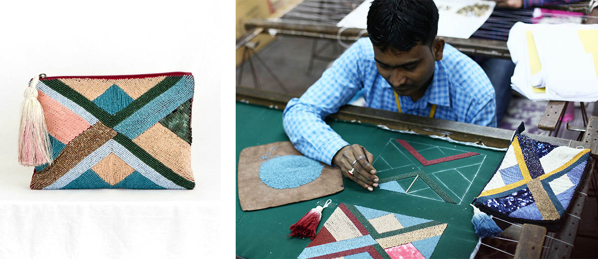 beaded pouches embroidered by hand