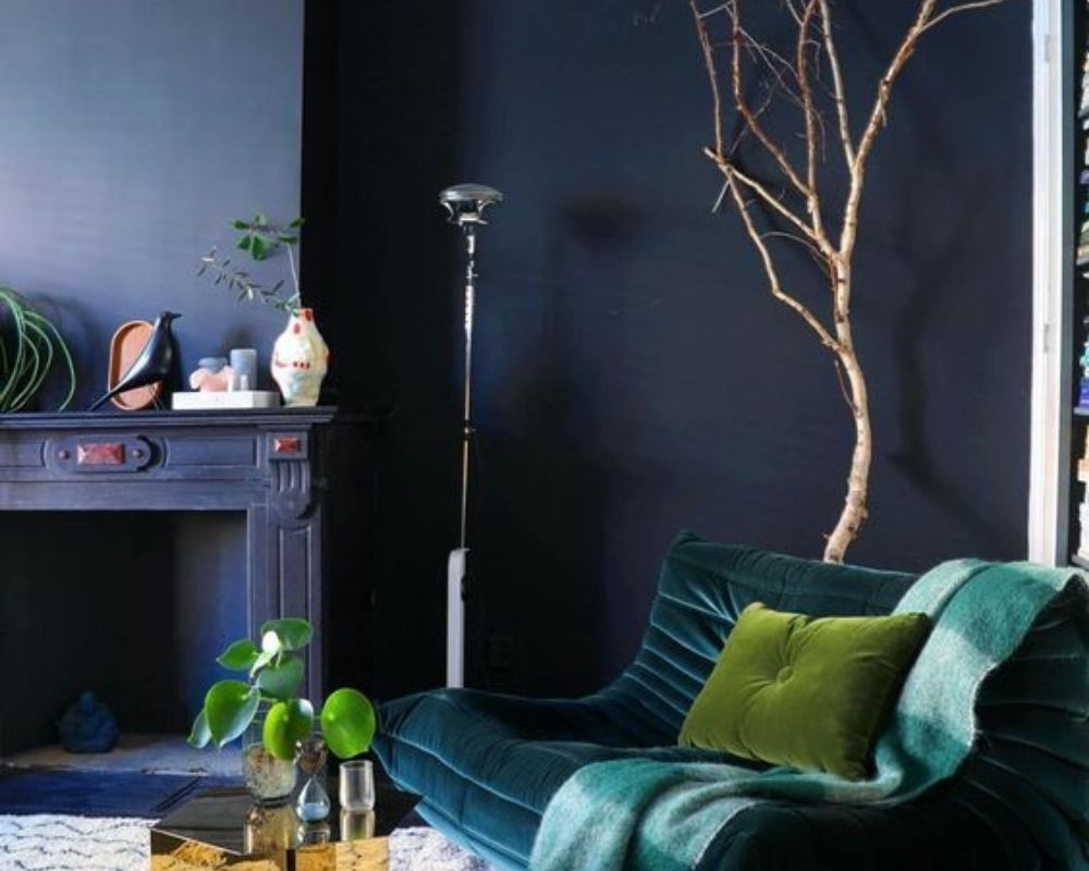 decoration in dark blue