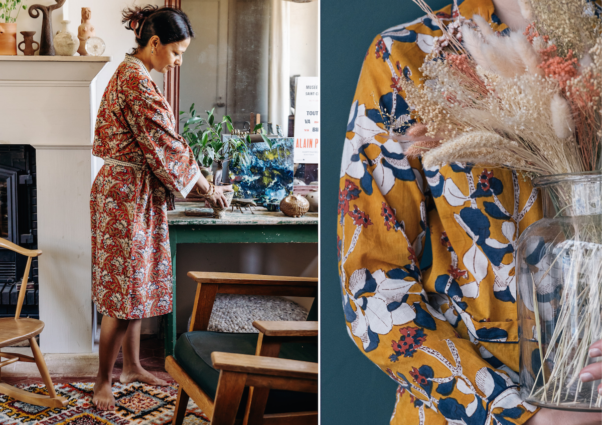 Indian kimono and printed pyjama
