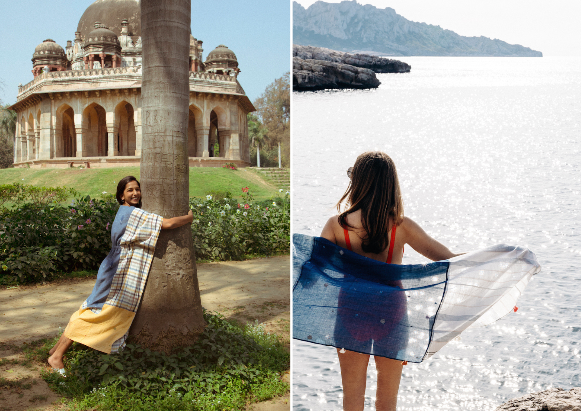 Khadi kaftan and scarf