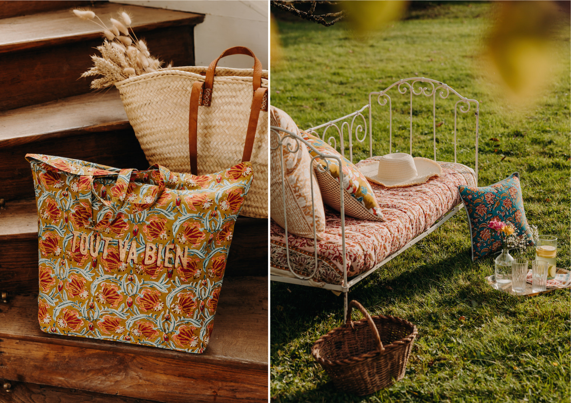 Tote bag imprimé, édredon indien, Jamini Design