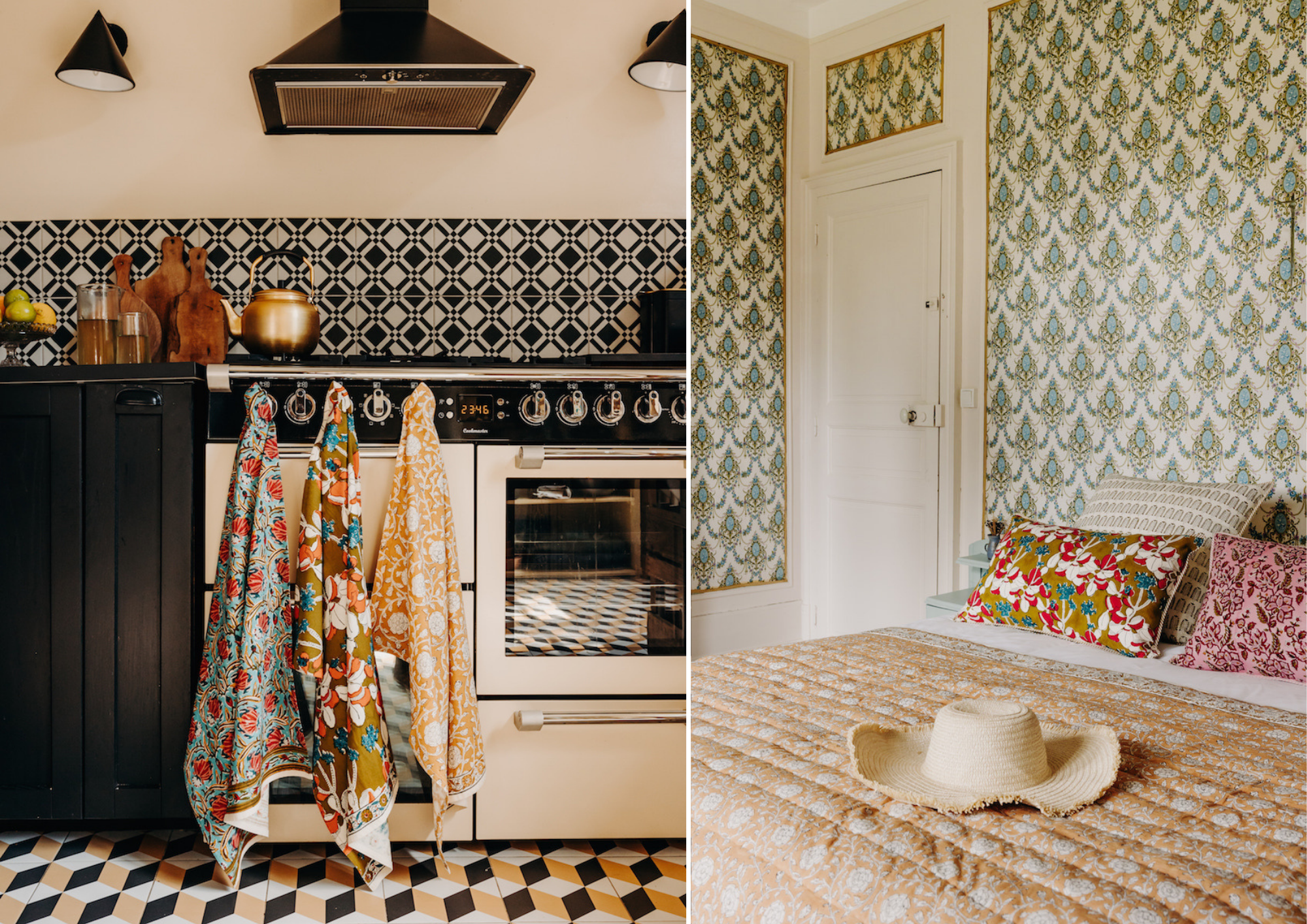 Cuisine vintage et torchons Jamini, linge de maison