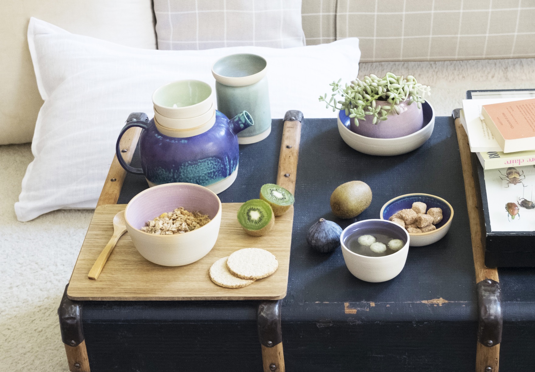 lunch in ceramic objects
