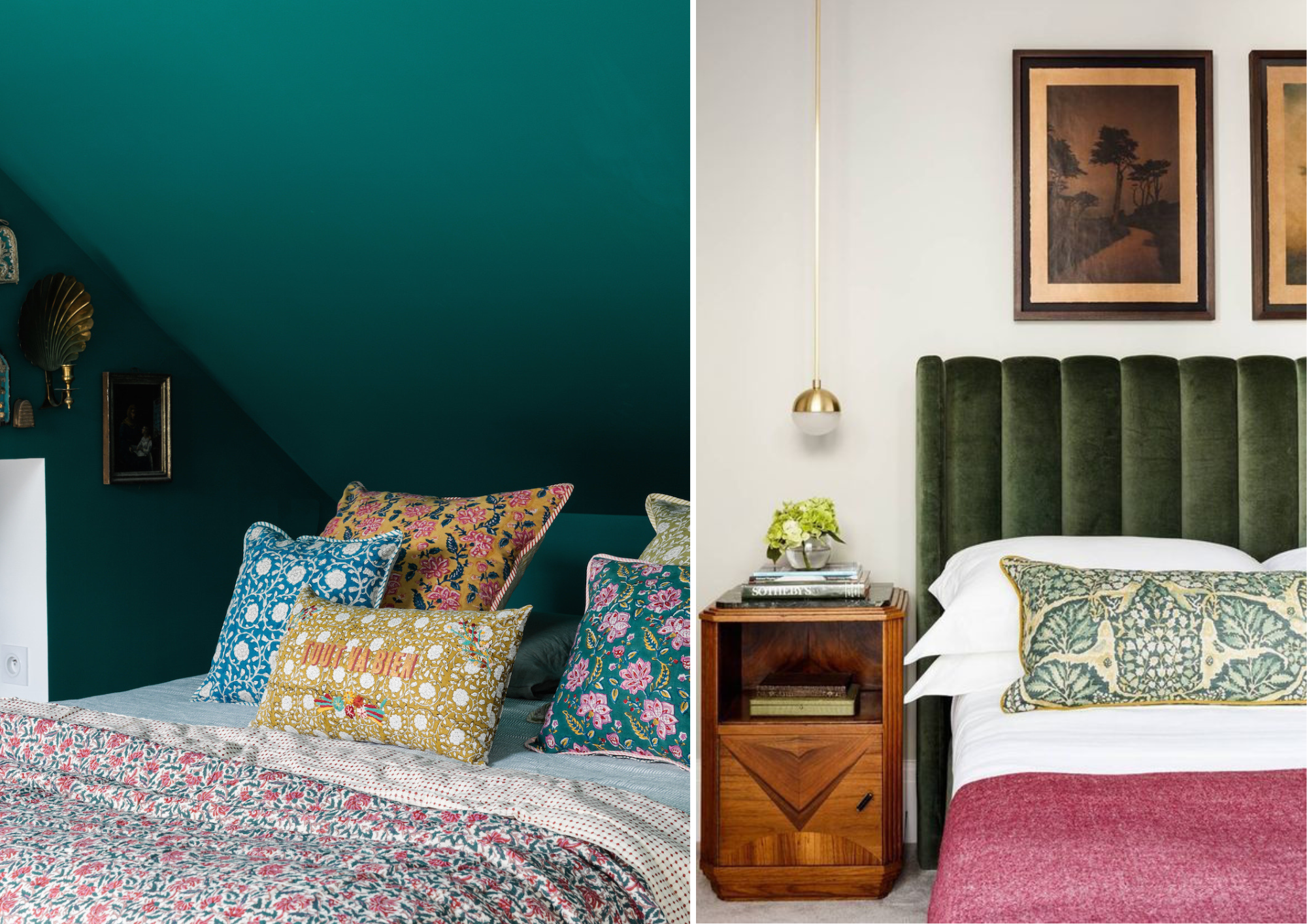 édredon indien et housses de coussin imprimées jamini