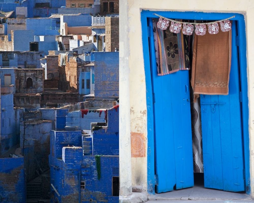 maisons en bleu