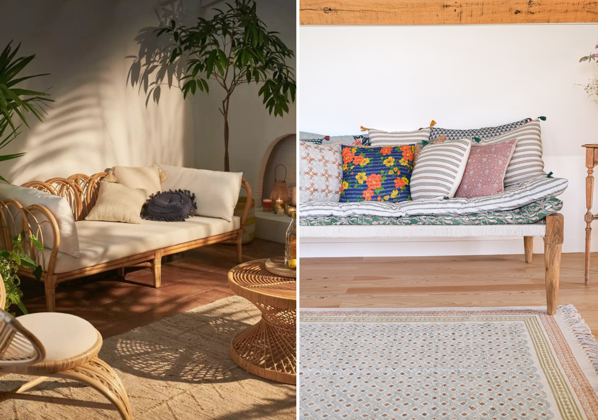 Tapis indien et décoration intérieure boho chic