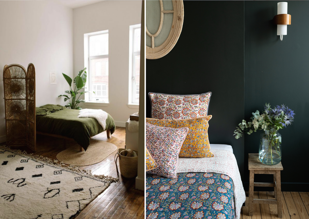 Boho chic bedroom decor