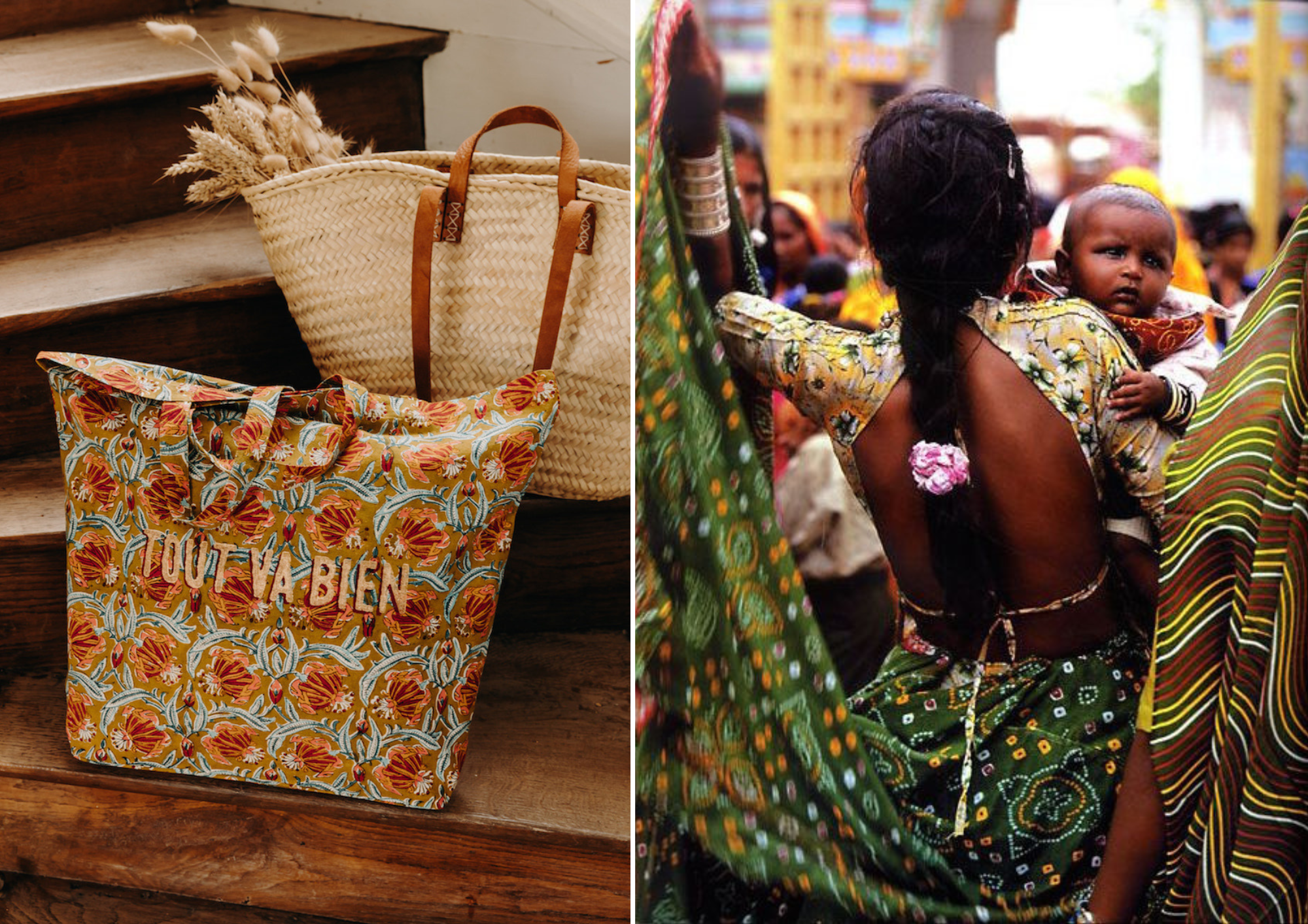 Jamini Indian tote bag, Indian woman in a sari