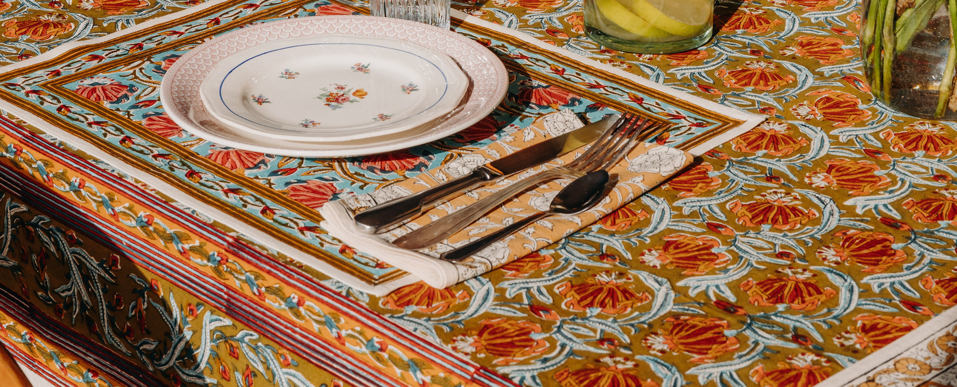 Boho chic table linen by Jamini