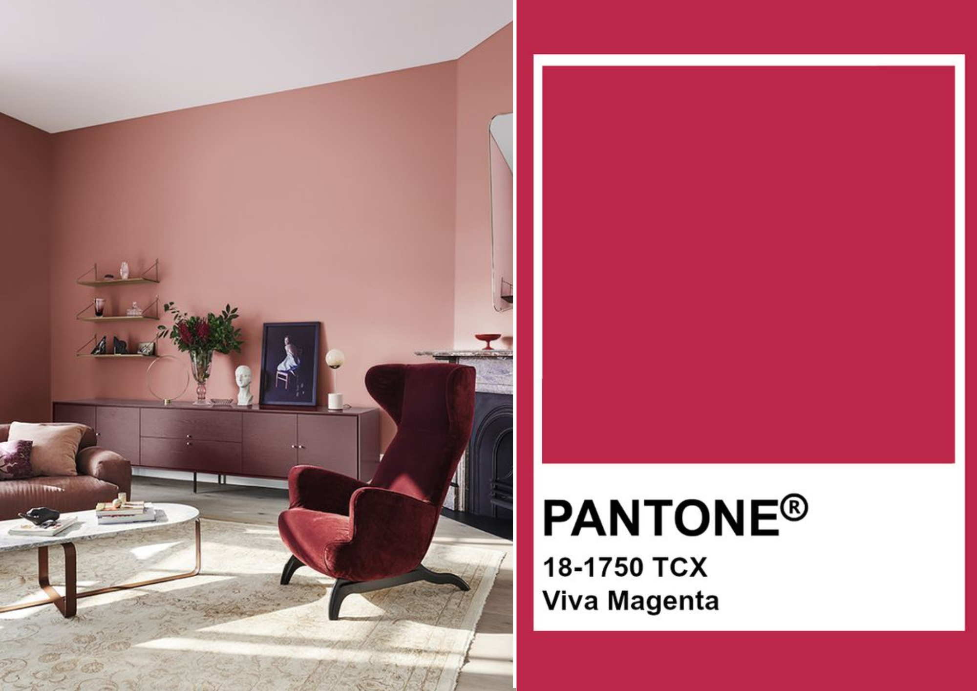 Inspirations déco intérieure Magenta, Viva Magenta, couleur de l'année 2023 par Pantone