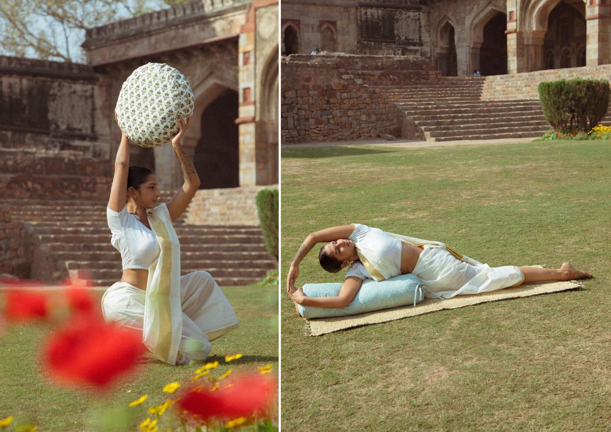 Zafu cushion and Bolster cushion Jamini x Yogom