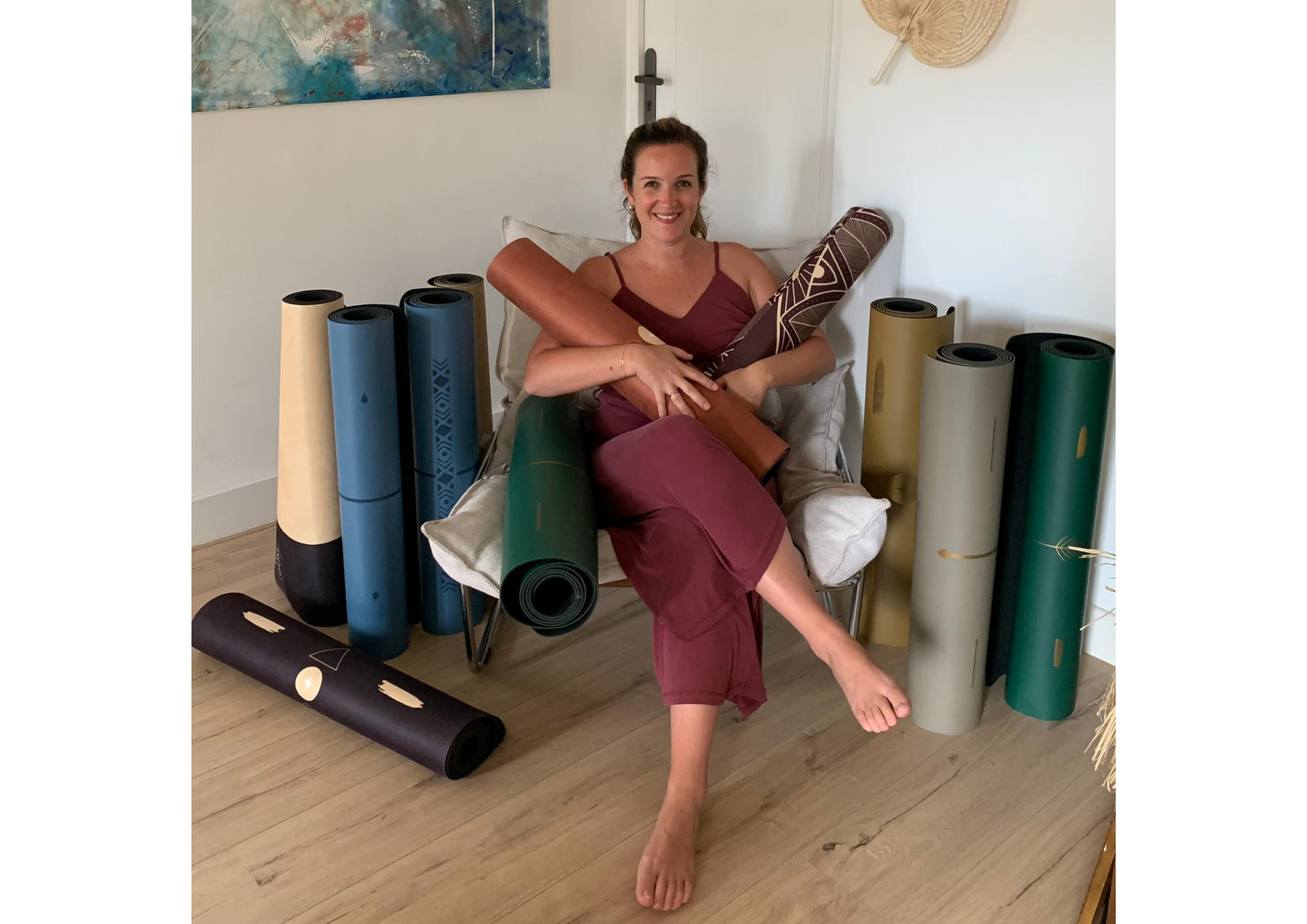Mathilde, creator of the French brand of yoga accessories Yogom